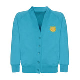 Turquoise Sweat Cardigan - Left Chest Embroidered
