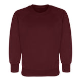 Maroon Round Neck Sweatshirt - Left Chest Embroidered

