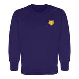 Purple Round Neck Sweatshirt - Left Chest Embroidered
