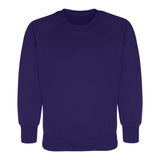 Purple Round Neck Sweatshirt - Left Chest Embroidered
