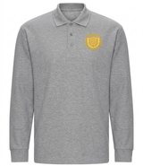 Grey Long Sleeve Polo Shirt - Left Chest Embroidered
