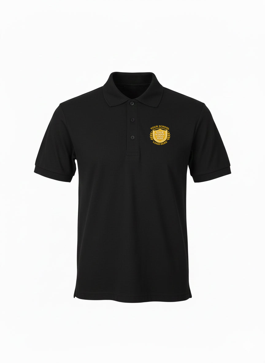 Black Premium Sports Polo Shirt - Left Chest Embroidered