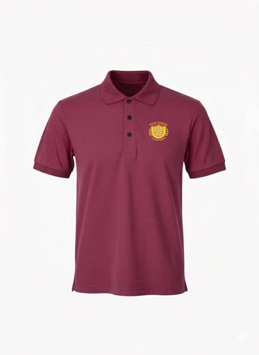 Maroon Premium Sports Polo Shirt - Left Chest Embroidered