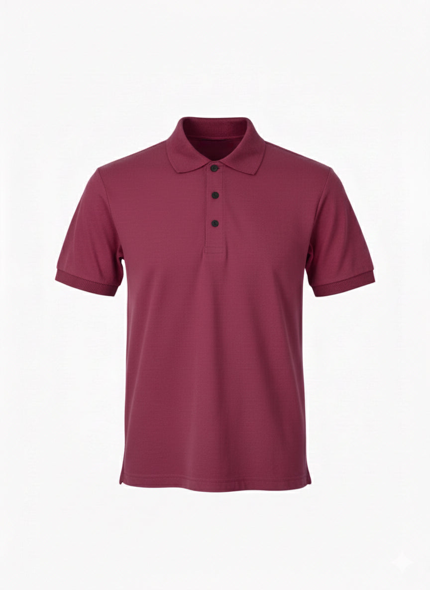 Maroon Premium Sports Polo Shirt - Left Chest Embroidered