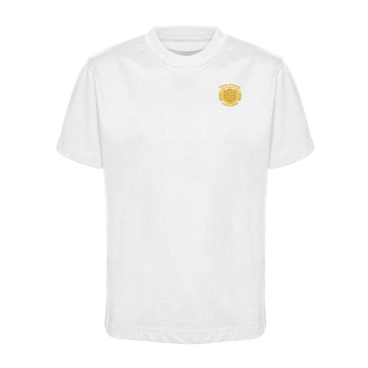 White T-Shirt - Left Chest Embroidered