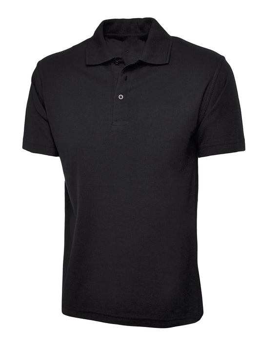 Black Cotton Blend Polo Shirt - Left and Right Chest