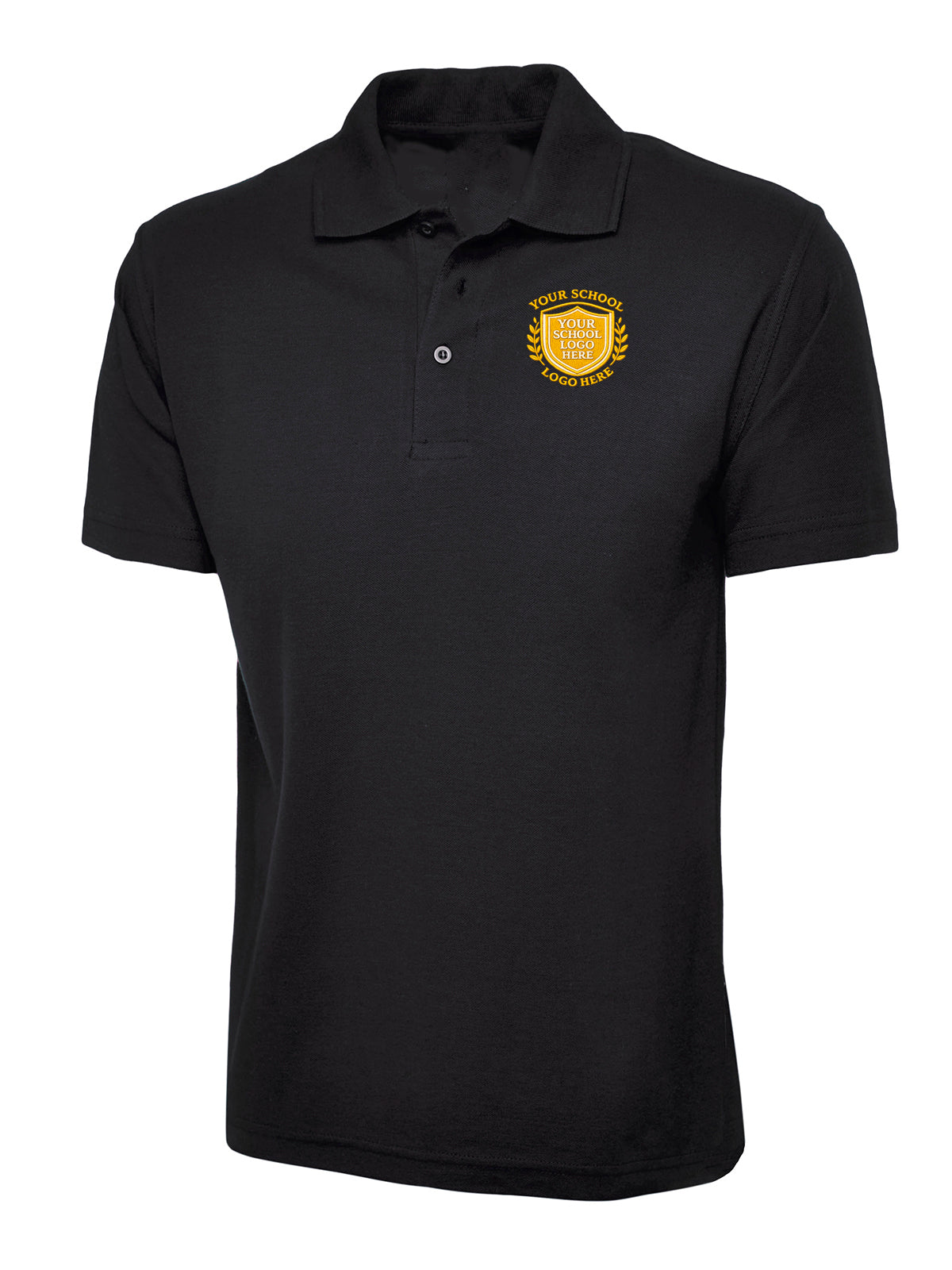 Black 50/50 Cotton Blend Polo Shirt - Left Chest Embroidered
