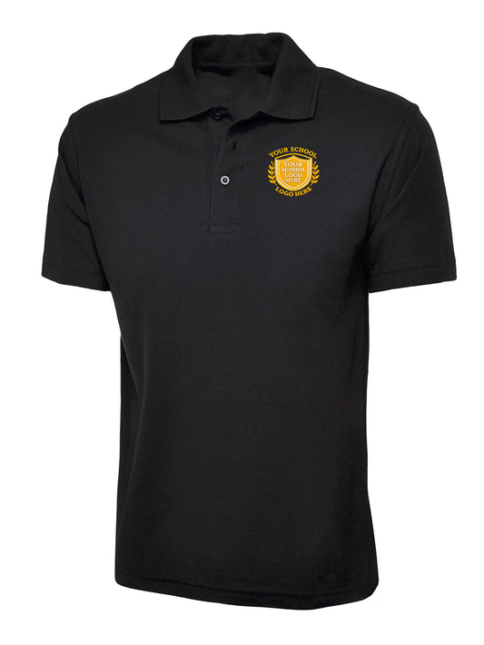 Black 50/50 Cotton Blend Polo Shirt - Left Chest Embroidered