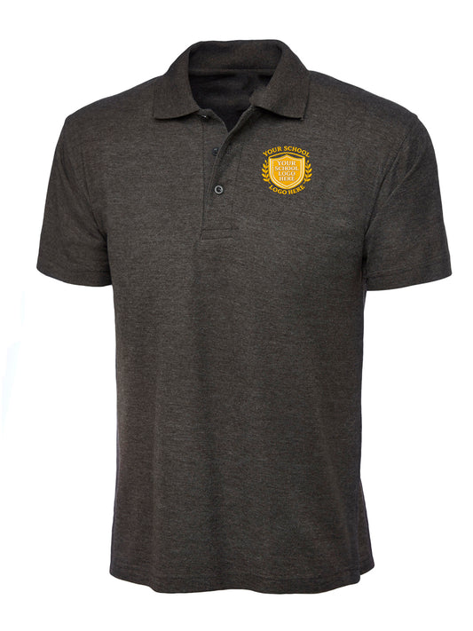 Charcoal Grey 50/50 Cotton Blend Polo Shirt - Left Chest Embroidered