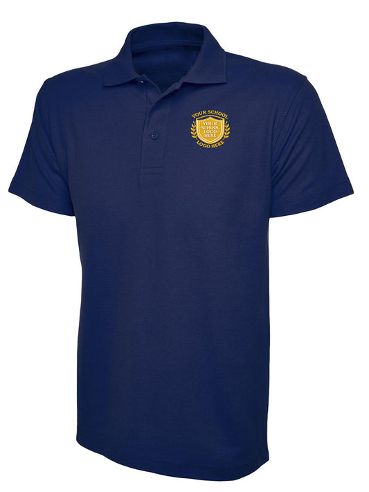 French Navy Cotton Blend Polo Shirt - Left Chest Embroidered