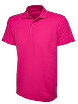 Hot Pink Cotton Blend Polo Shirt - Left Chest Embroidered
