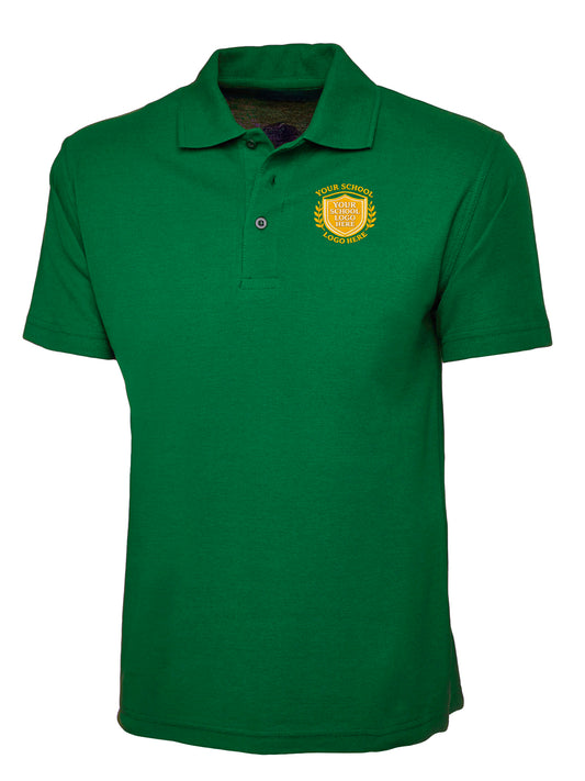 Kelly Green 50/50 Cotton Blend Polo Shirt - Left Chest Embroidered