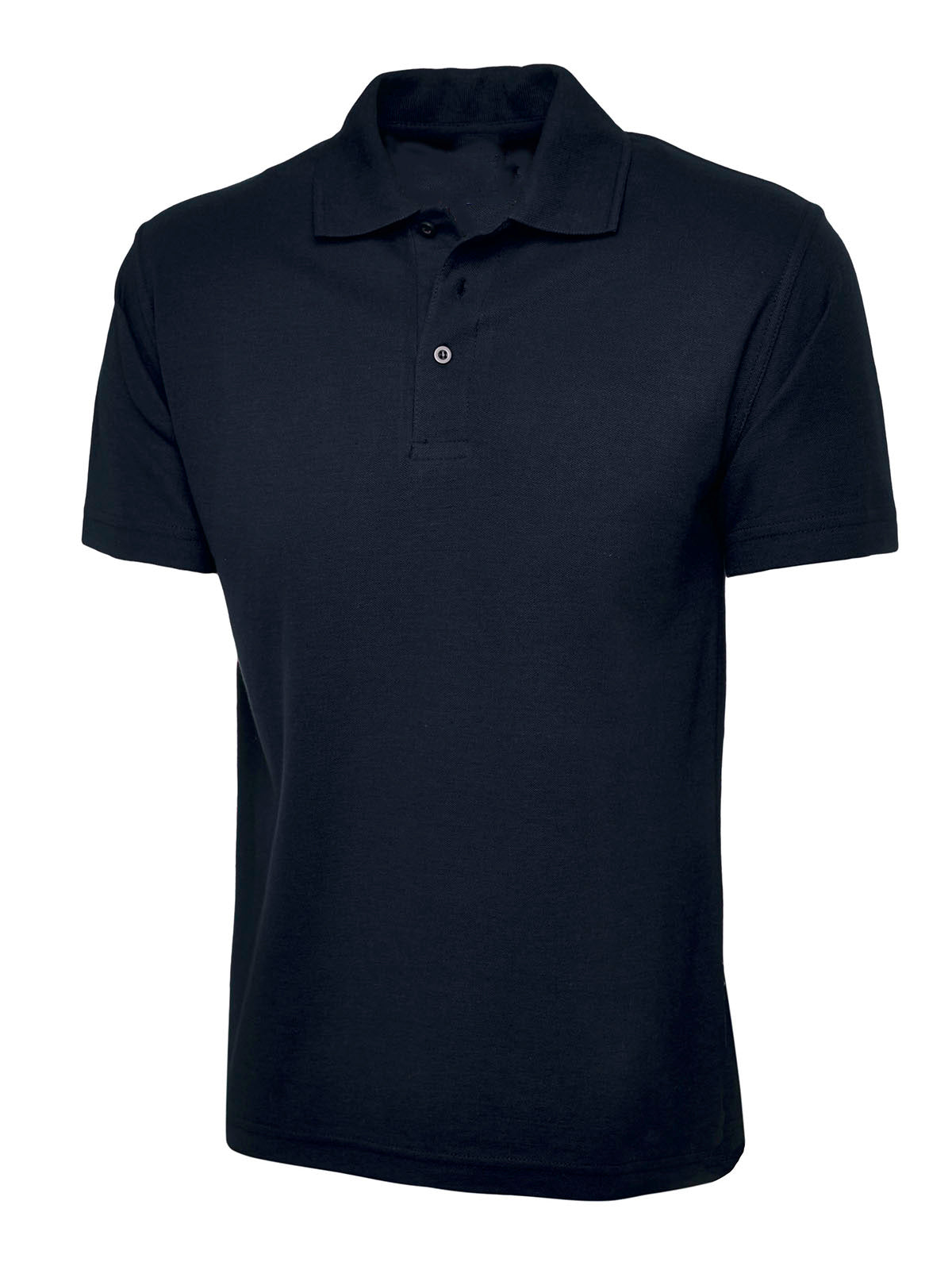 Navy Cotton Blend Polo Shirt - Left Chest Embroidered