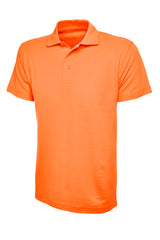 Orange Cotton Blend Polo Shirt - Left Chest Embroidered
