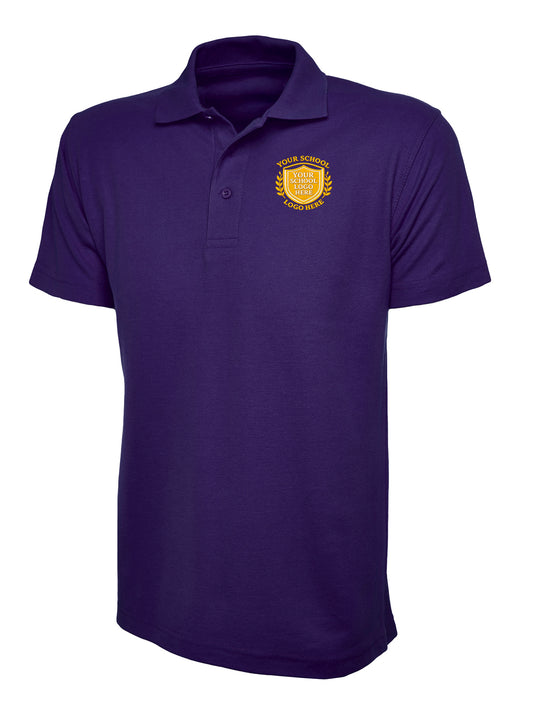 Purple 50/50 Cotton Blend Polo Shirt - Left Chest Embroidered