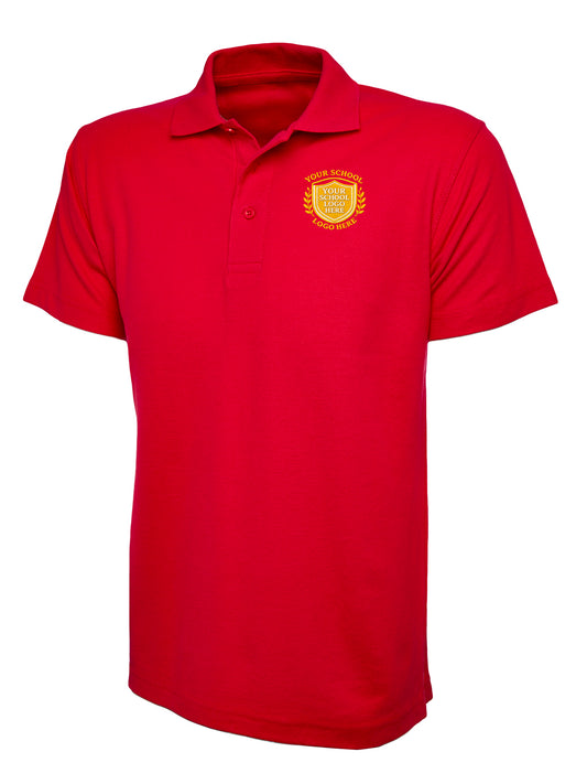 Red 50/50 Cotton Blend Polo Shirt - Left Chest Embroidered