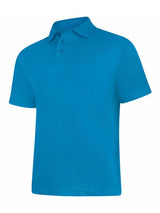 Sapphire Blue Cotton Blend Polo Shirt - Left Chest Embroidered
