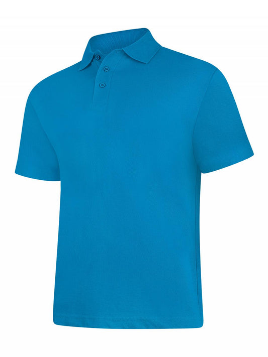 Sapphire Blue Cotton Blend Polo Shirt - Left Chest Embroidered