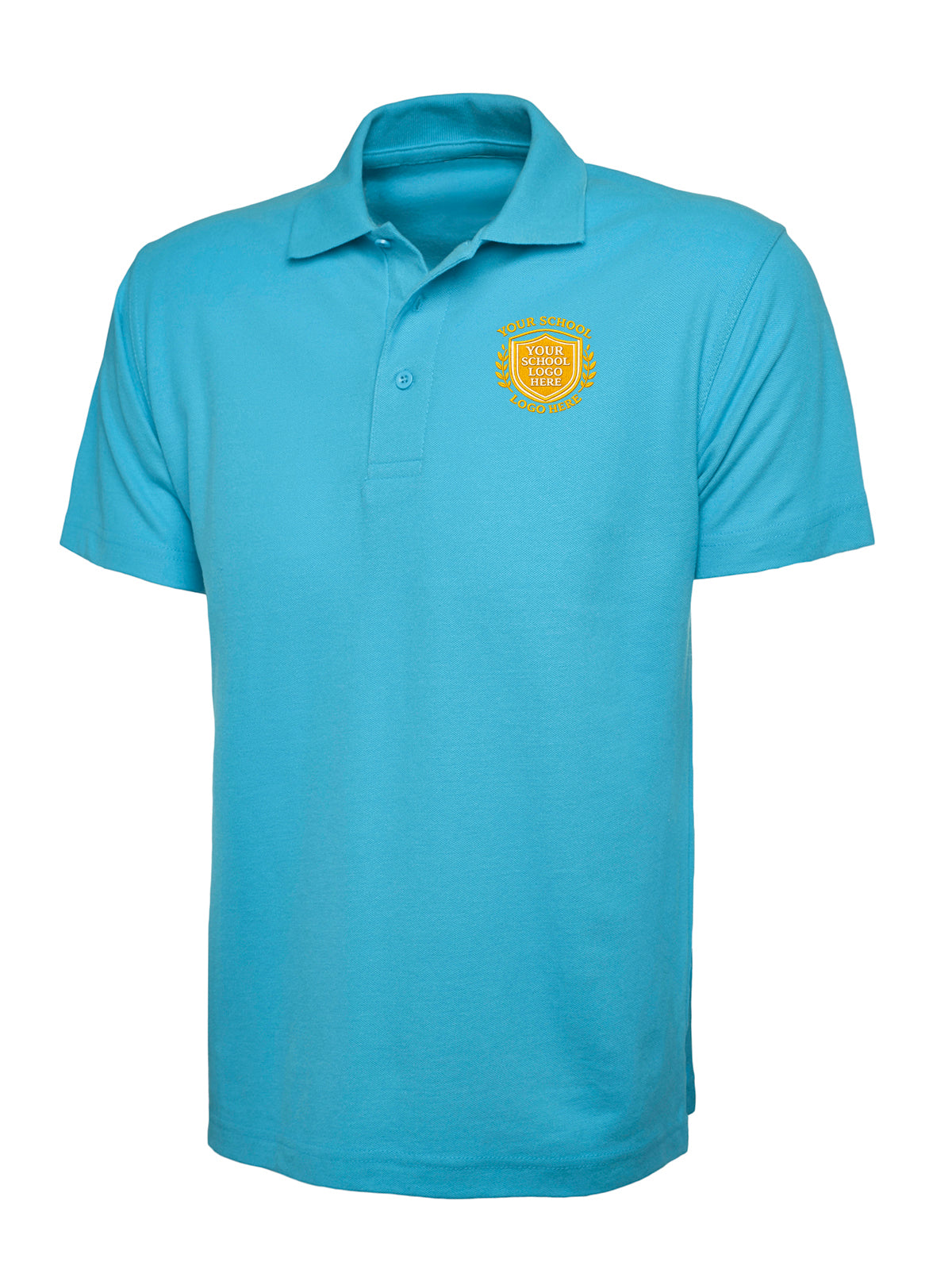 Sky Blue 50/50 Cotton Blend Polo Shirt - Left Chest Embroidered