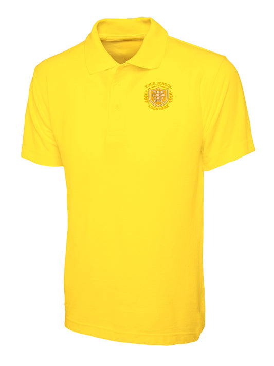 Yellow 50/50 Cotton Blend Polo Shirt - Left Chest Embroidered