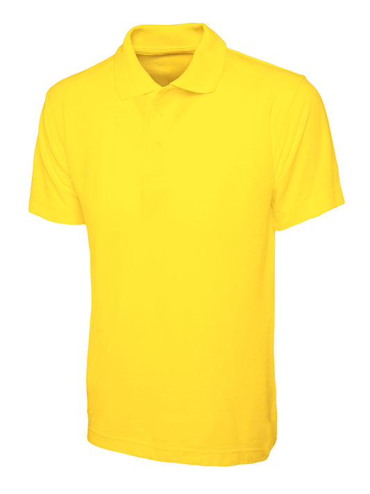 Yellow Cotton Blend Polo Shirt - Left Chest Embroidered