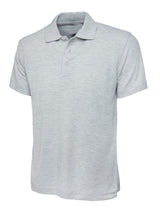 Heather Grey Children's Cotton Blend Polo Shirt - Left Chest Embroidered
