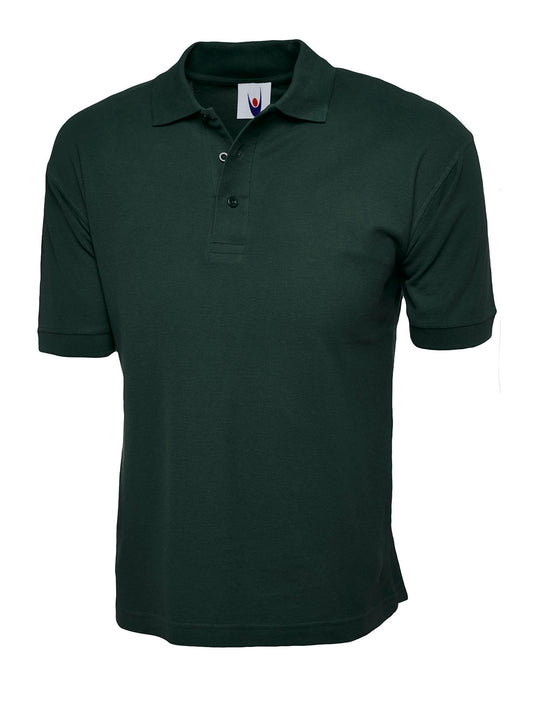 Bottle Green Cotton Rich Polo Shirt - Left Chest Embroidered