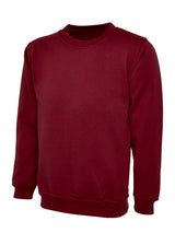 Maroon Children's Cotton Blend Crew Neck Sweatshirt - Left Chest Embroidered
