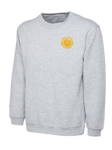 Heather Grey Cotton Blend Crew Neck Sweatshirt - Left Chest Embroidered
