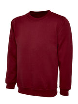 Maroon Cotton Blend Crew Neck Sweatshirt - Left Chest Embroidered

