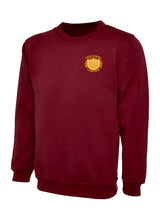 Maroon Cotton Blend Crew Neck Sweatshirt - Left Chest Embroidered
