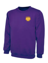 Purple Cotton Blend Crew Neck Sweatshirt - Left Chest Embroidered
