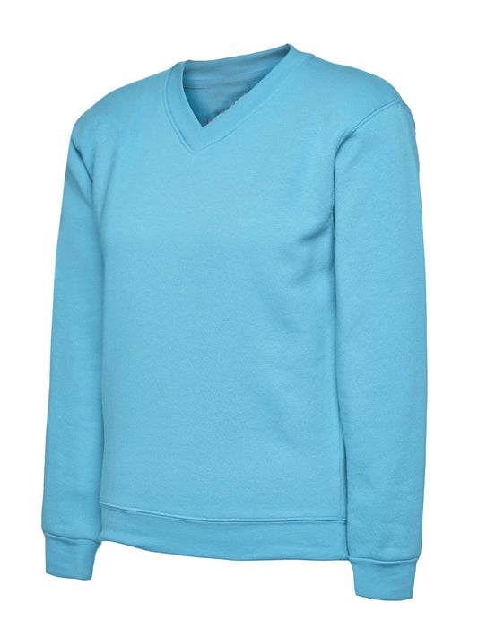 Cotton Blend V-Neck Sweatshirt
