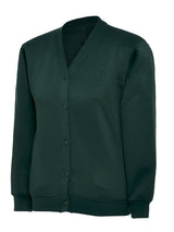 Bottle Green Cotton Blend Sweat Cardigan - Left Chest Embroidered
