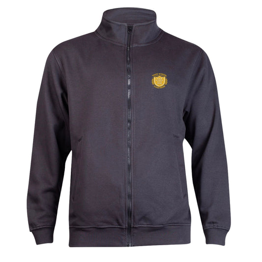 Black Unisex Sweat Jacket - Left Chest Embroidered
