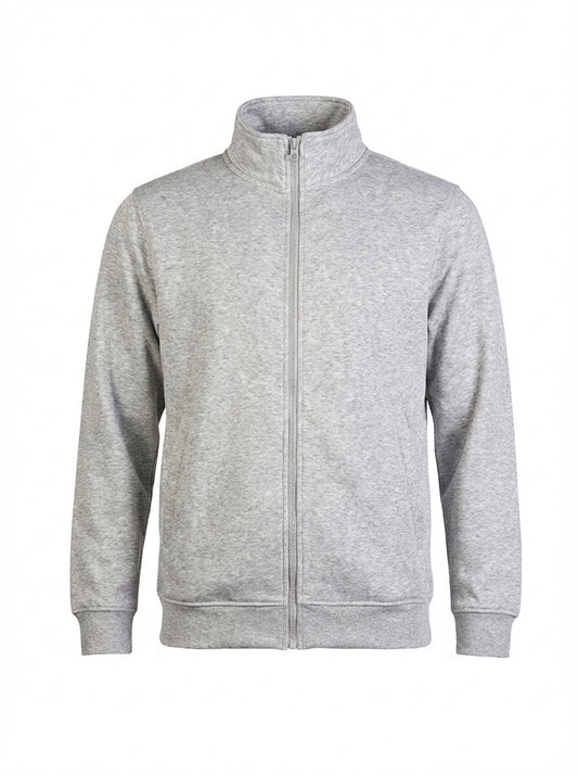 Heather Grey Unisex Sweat Jacket - Left Chest Embroidered