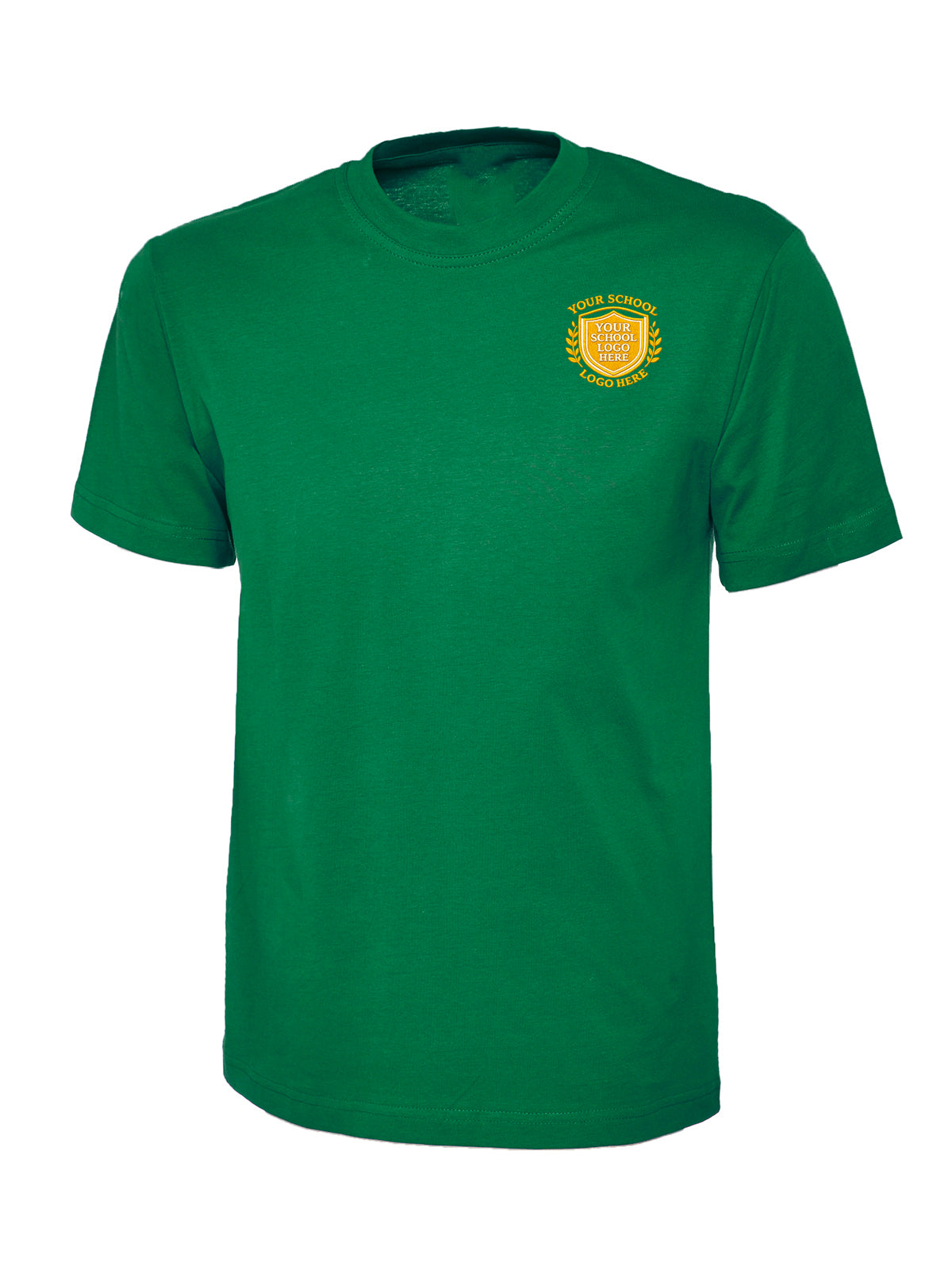 Kelly Green 100% Cotton T-Shirt - Left Chest Embroidered