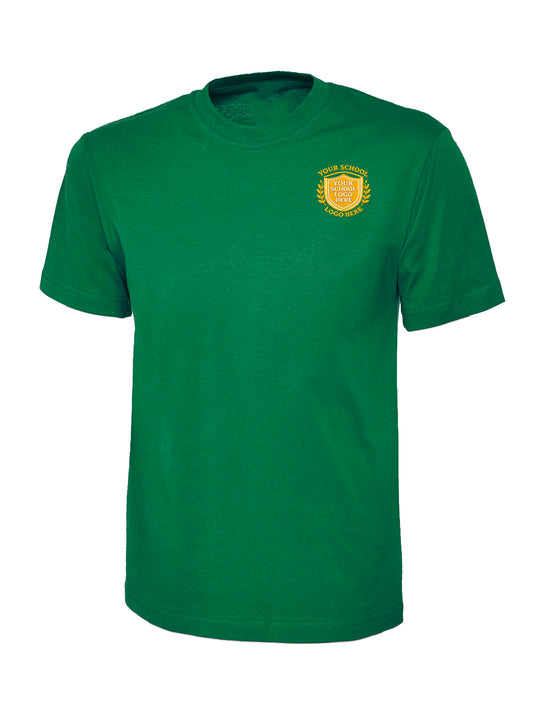 Kelly Green 100% Cotton T-Shirt - Left Chest Embroidered