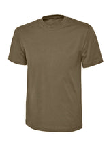 Military Green 100% Cotton T-Shirt - Left Chest Embroidered
