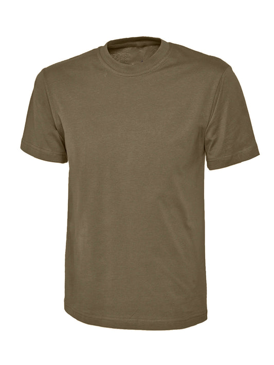 Military Green 100% Cotton T-Shirt - Left and Right Chest