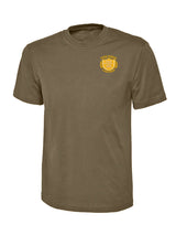 Military Green 100% Cotton T-Shirt - Left Chest Embroidered
