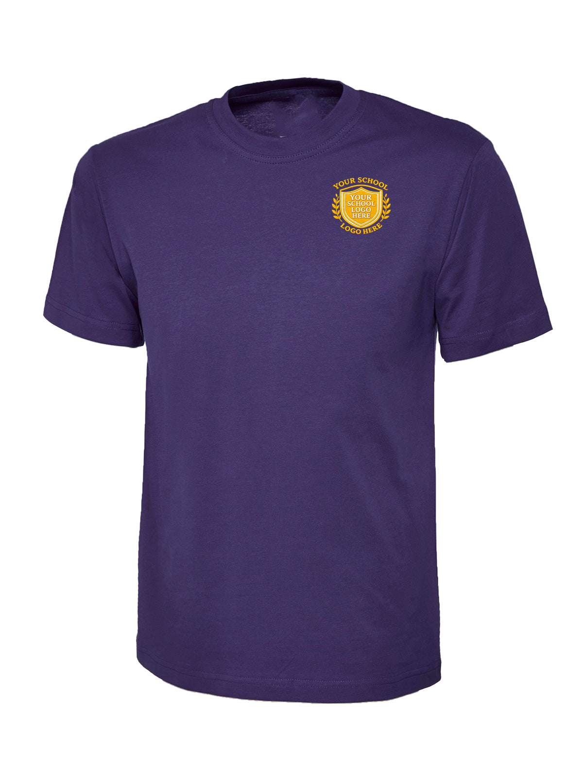 Purple 100% Cotton T-Shirt - Left Chest Embroidered