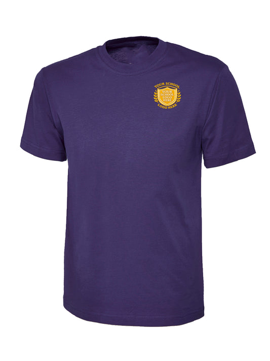 Purple 100% Cotton T-Shirt - Left Chest Embroidered