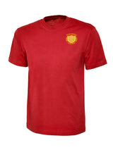 Red 100% Cotton T-Shirt - Left Chest Embroidered
