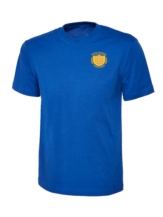 Royal Blue 100% Cotton T-Shirt - Left Chest Embroidered