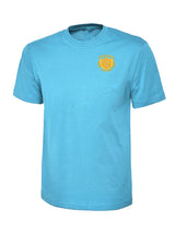 Sky Blue 100% Cotton T-Shirt - Left Chest Embroidered
