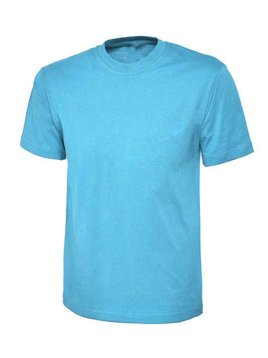 Sky Blue 100% Cotton T-Shirt - Left Chest Embroidered