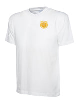 White 100% Cotton T-Shirt - Left Chest Embroidered
