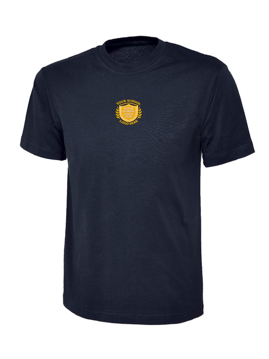 Navy 100% Cotton Children's T-Shirt - Centre Chest Print