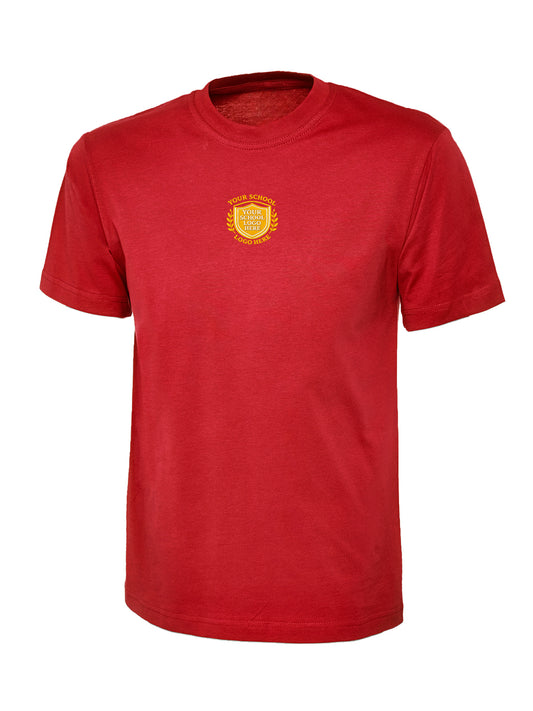 Red 100% Cotton Children's T-Shirt - Centre Chest Print